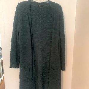 Modern Canvas Popcorn Knit Cardigan-Green